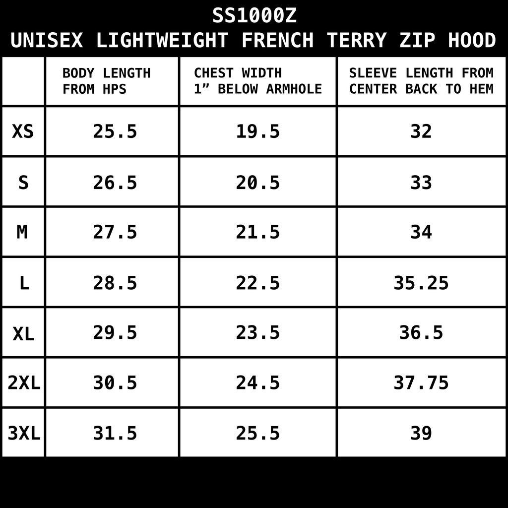 Unisex Zippered Hoodie